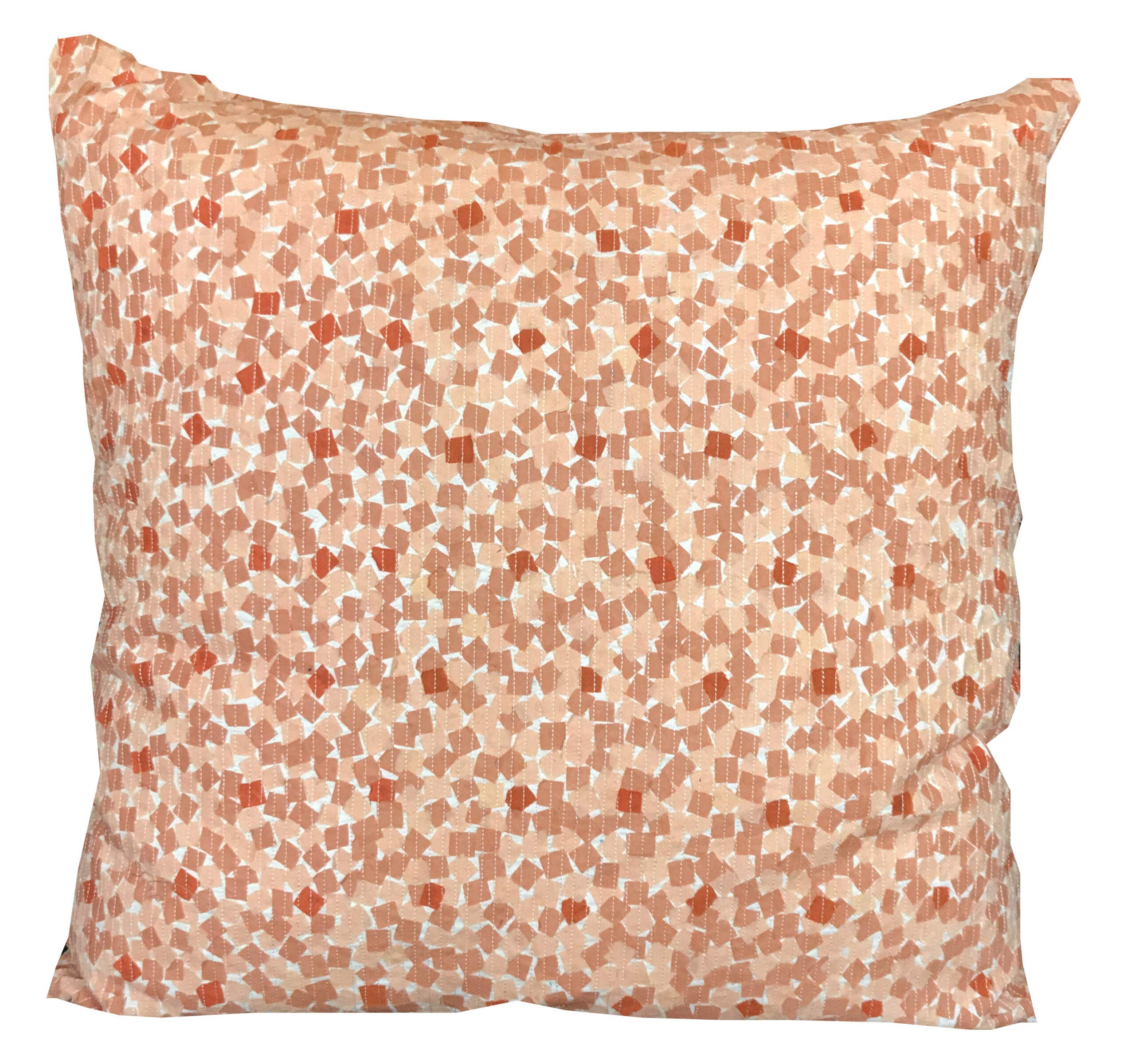 Calyz Textiles Handcrafted 100% Cotton Cushion Cover Rust Small Mosaic Decorative Square Throw Cushion Covers for Sofa and Bed 18 X 18 in
