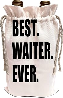 3dRose InspirationzStore Typography - Best Waiter Ever - fun job pride gifts for worlds greatest wait staff - Wine Bag (wbg_179781_1)