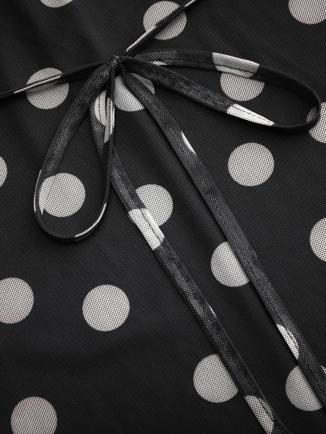 CIDER Womens Polka Dots Sleeveless V Neck Midi Casual Dress Summer Going Out Mini Tank Dress - Image 3