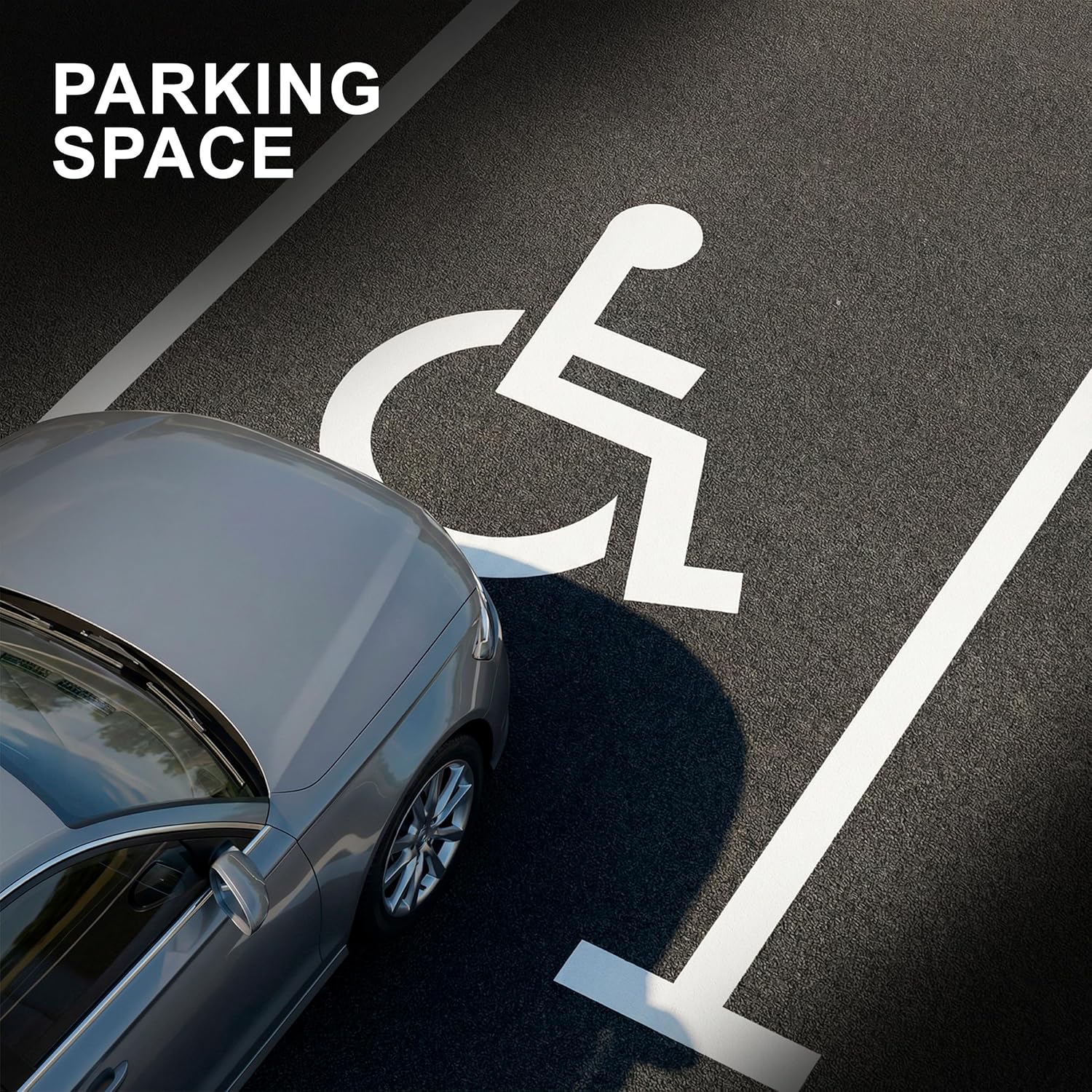 Handicap Parking Stencil, 36×36 Inch Large Silicone Reusable Handicap Symbol Stencil for Parking Lot, 1mm Thickness Flexible Foldable and Easy to Clean