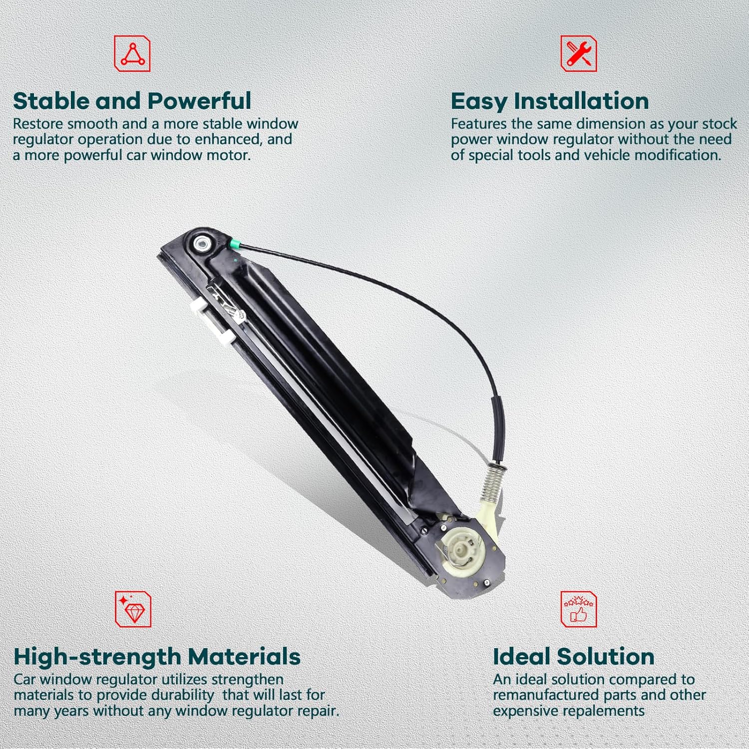 FINDAUTO Rear Right Power Window Regulator Without Motor Fit for 2001-2003 for BMW 525i,1999-2000 for BMW 528i,2001-2003 for BMW 530i,1999-2003 for BMW 540i,2000-2003 for BMW M5