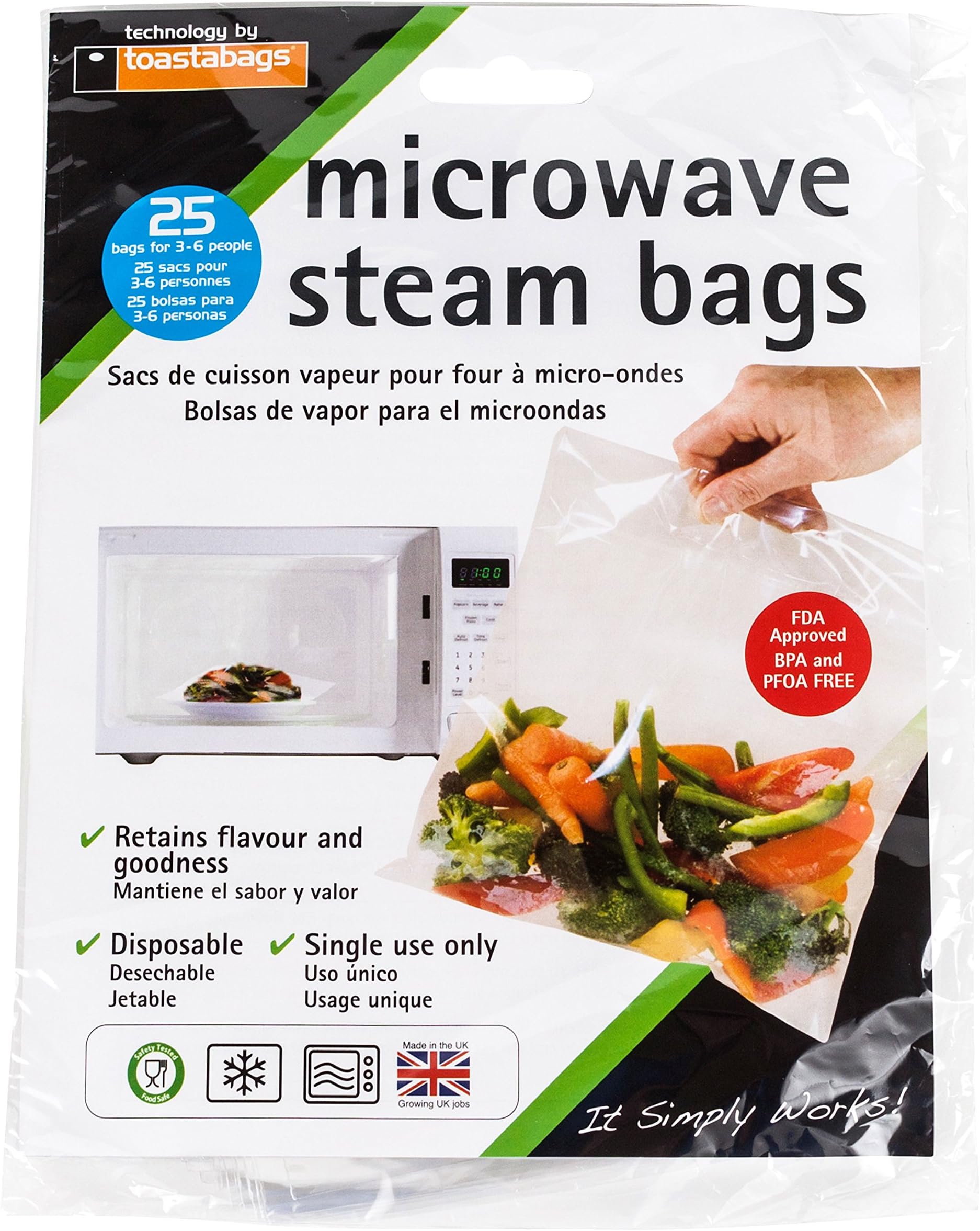PLANIT PRODUCTS Microwave Steam Bags, 1 EA
