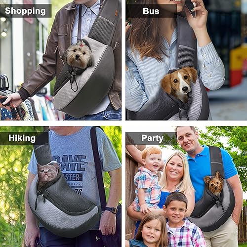 Miniatura 3 de FDJASGY Mochila transportadora para mascotas para perros pequeños, gatos, malla transpirable, mochila para cachorros de viaje manos libres con bolsa