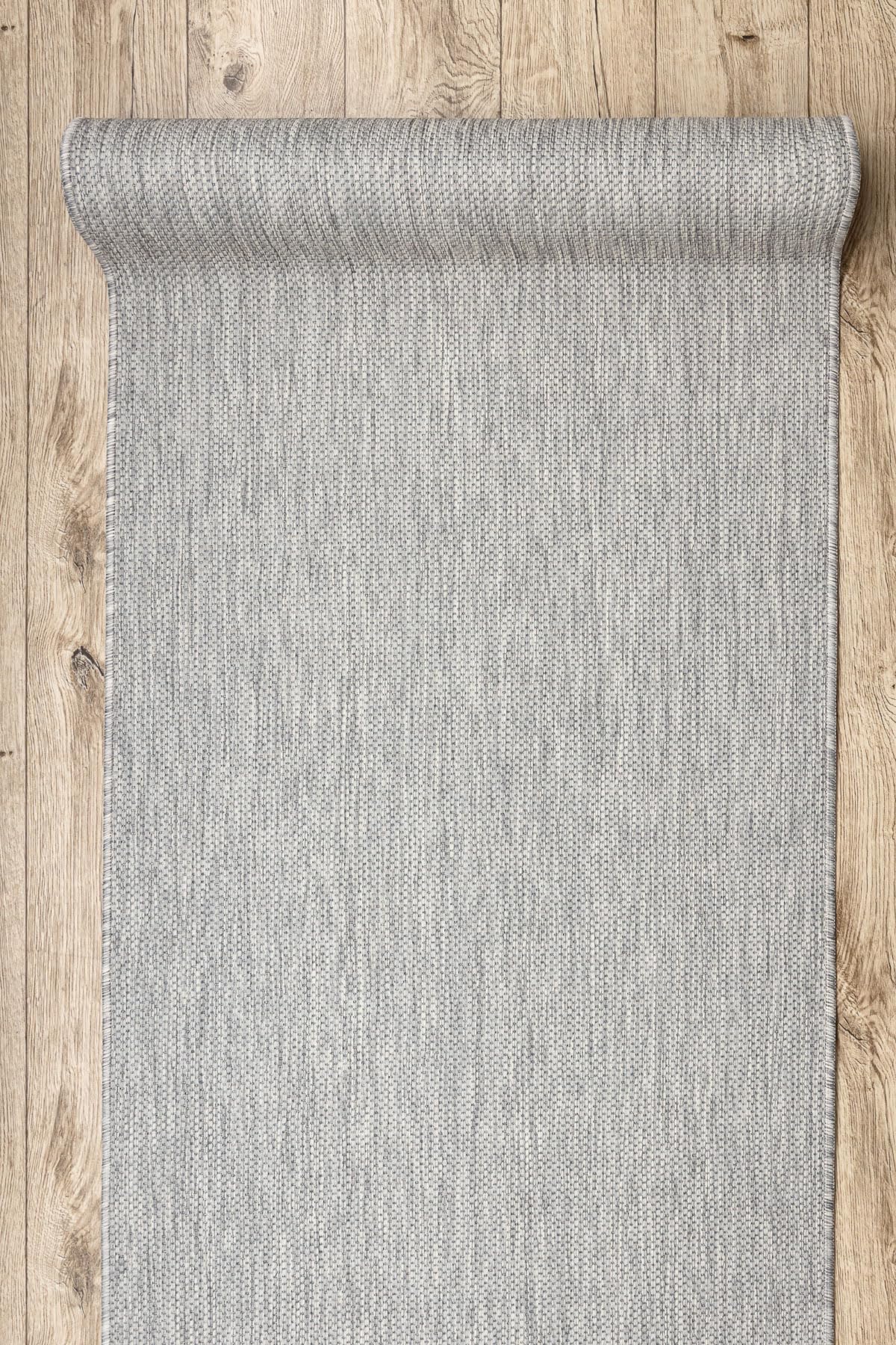 rugsx Teppichläufer SION Sisal Optik, flachgewebter Läufer, strapazierfähig & pflegeleicht, Indoor Outdoor, Küche Flur Balkon Terrasse, grau 80x400 cm