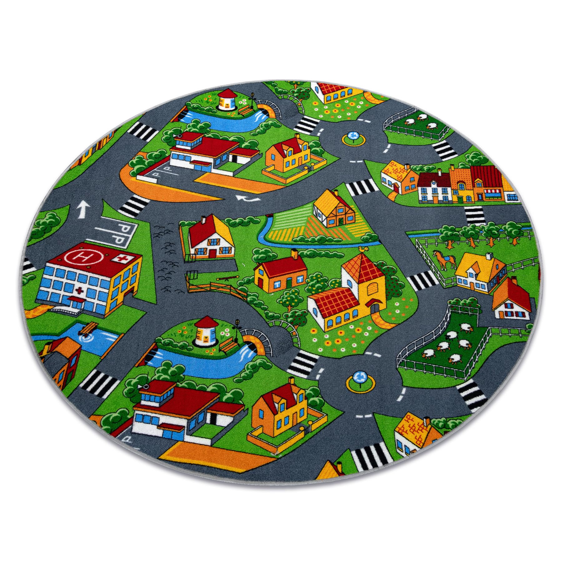 Tapis pour enfants dans le salon ou la chambre avec le motif Little Village