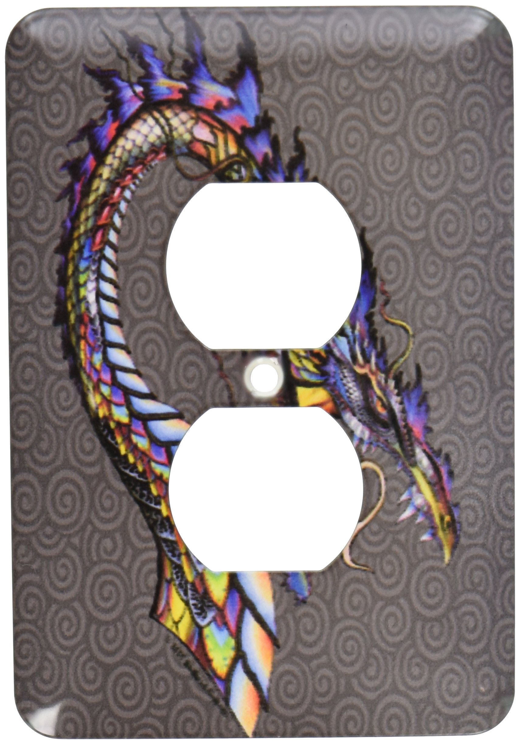 Placa de enchufe doble Mithozantus de 3dRose con diseño decorativo duradero
