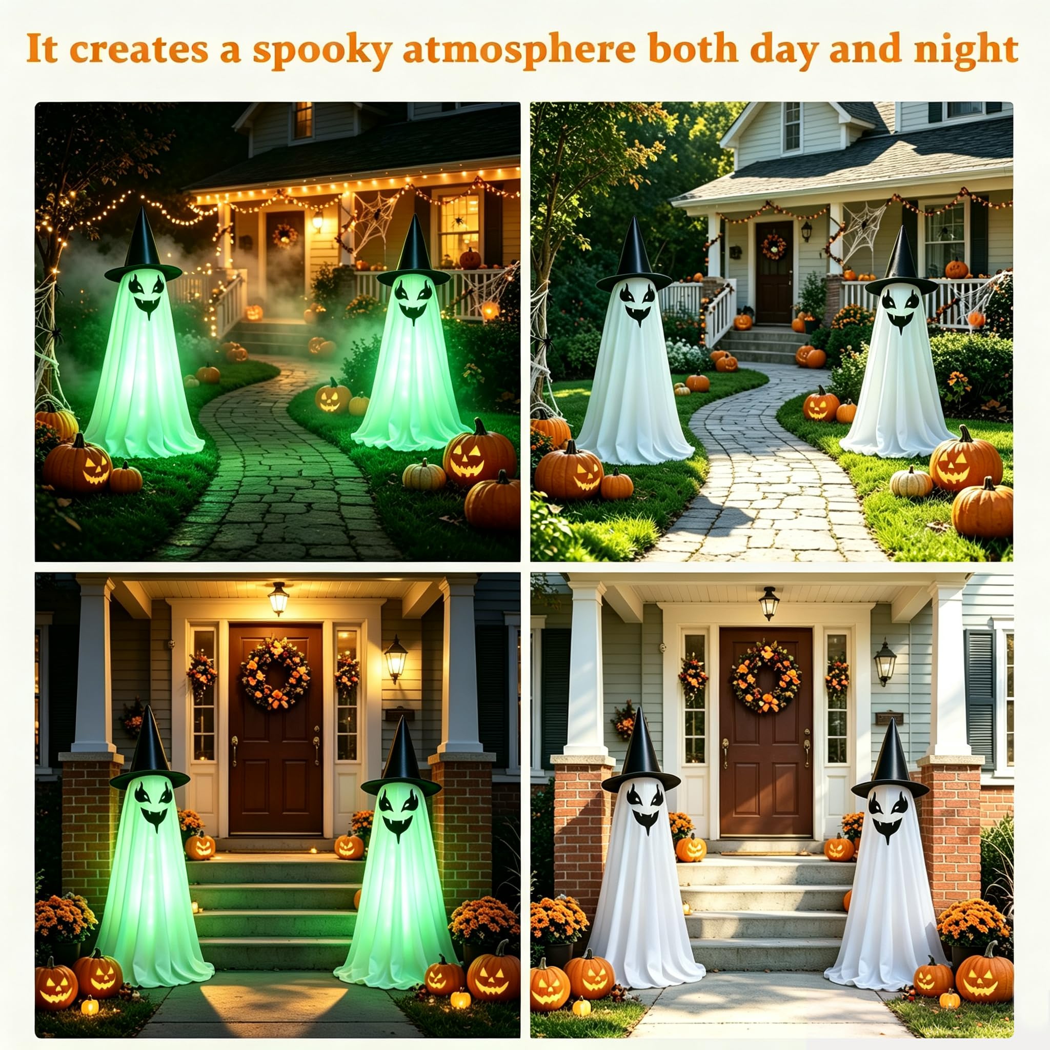 Halloween Decorations Outdoor, 2 Stück Riesige Stehende Geister (A 1.2M)
