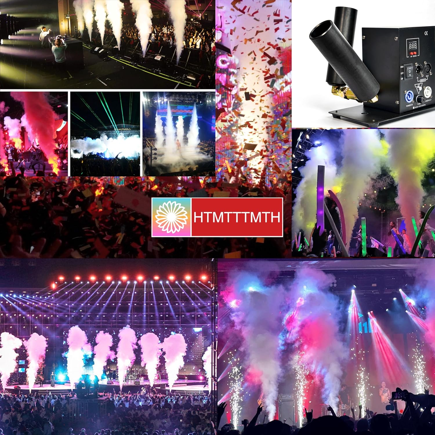 2Head CO2 Fog Machine Led RGB 3 in 1 Multi-angle Gas Column Fog Machine Co2 Jet Stage Lighting Smoke Effect Decor for Dj Parties Birthday Parties Wedding Scenes Celebrations Parties