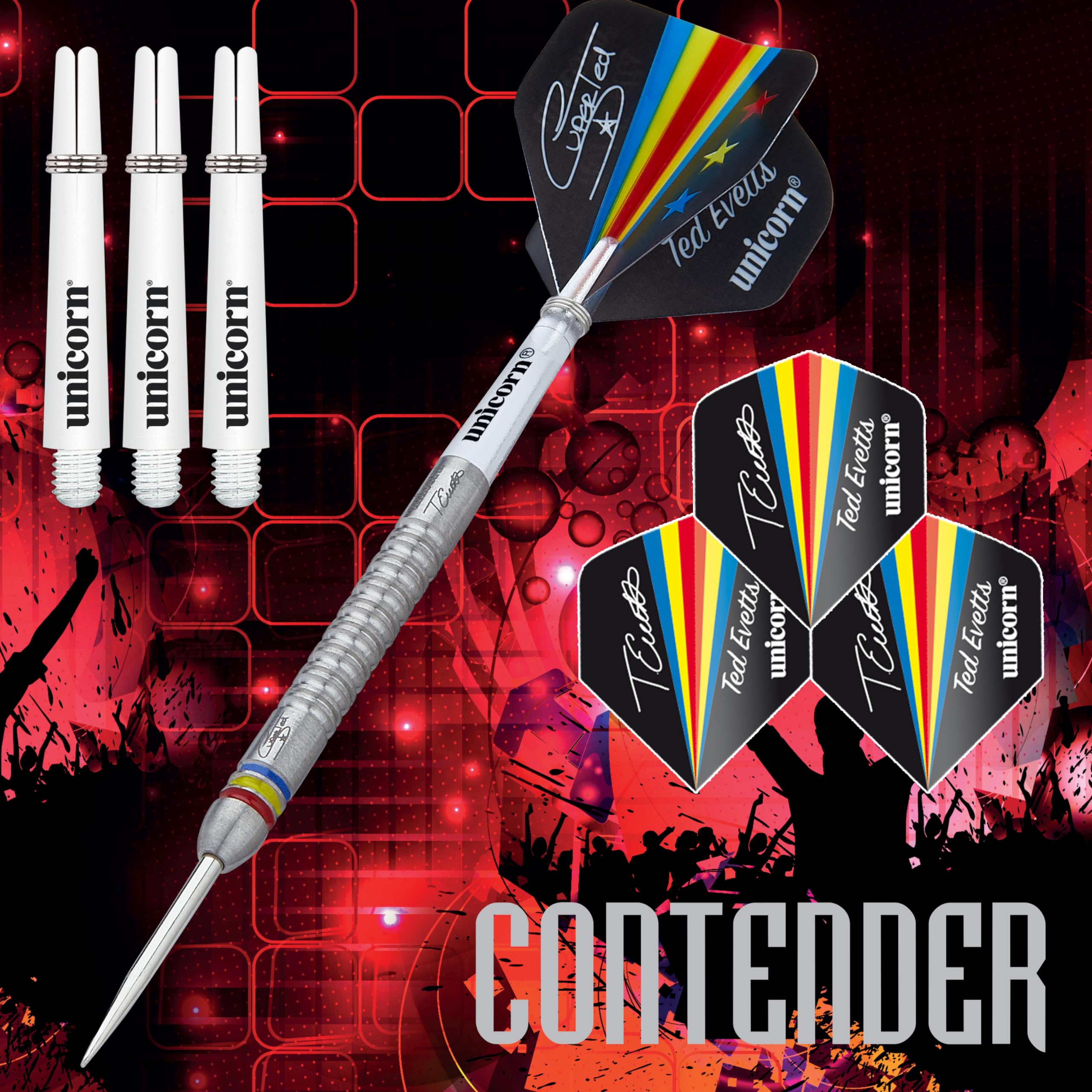 Unicorn Steel Tip Darts Set | Ted 'Super Ted' Evetts Contender