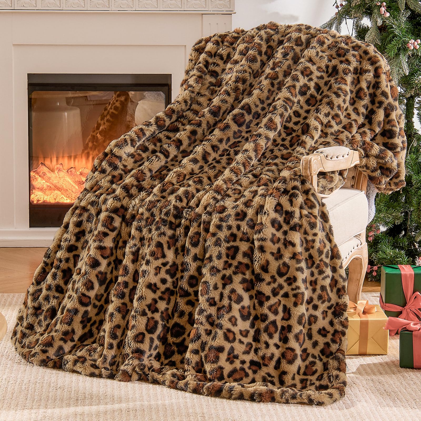 EMME Faux Rabbit Fur Throw for Sofa,Luxury Bubble Blanket for Bed 130 x 150 — image 1
