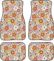 Vista 9 de Alfombrillas de coche con diseño de rosas azules, 4 piezas, antideslizante, con parte trasera de goma, alfombras resistentes para automóvil