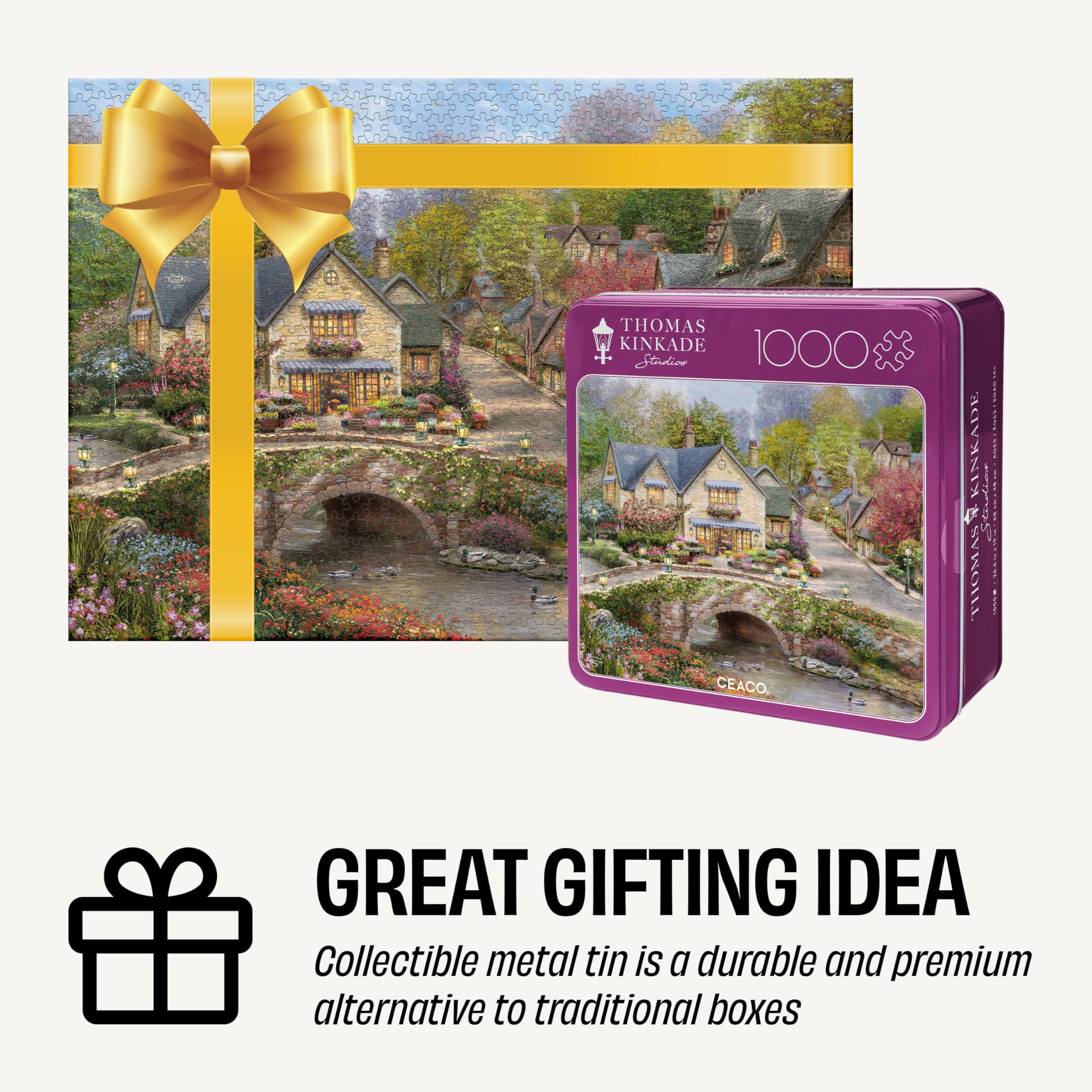 Amazon.com: Buffalo Games - Thomas Kinkade Summer in Cobblestone