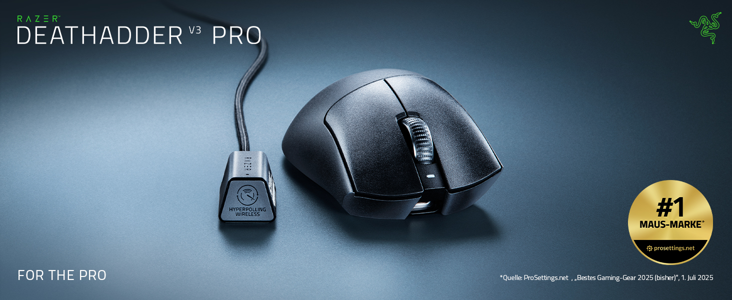 Razer DeathAdder V3 Pro + HyperPolling Wireless-Adapter - Ultra