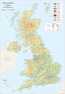 United Kingdom of Great Britain and Northern Ireland Map - Size 100 x 70 cm