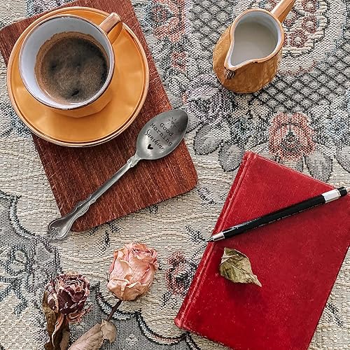 Miniatura 3 de Good Morning Sunshine - Cuchara divertida de acero inoxidable grabada cuchara de café mate retro con mango largo cuchara de postre de helado para