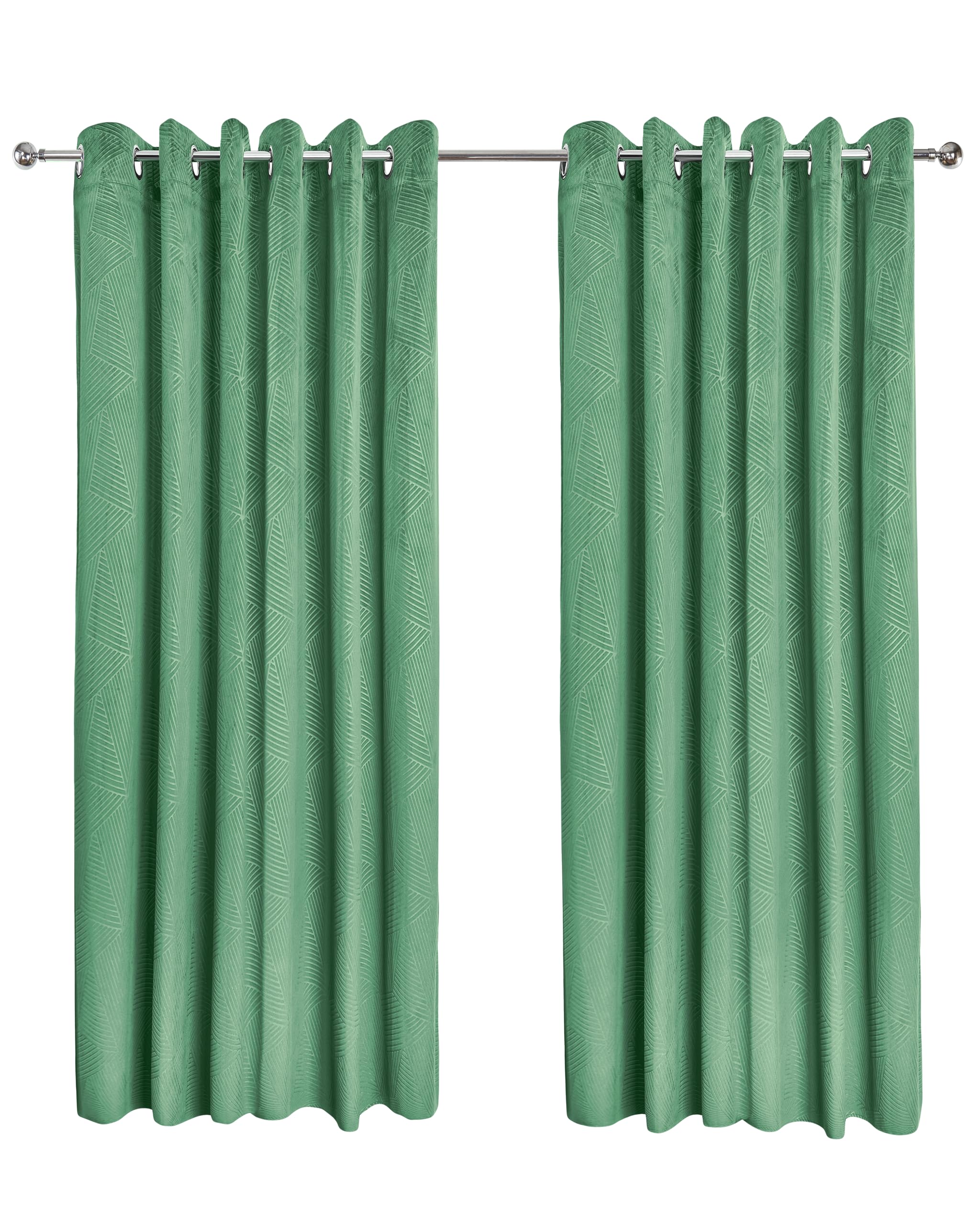 Emma Barclay  Green Blackout Curtains Thermal Velvet Eyelet Midnight in Size 66x72 Inch, Sports Direct