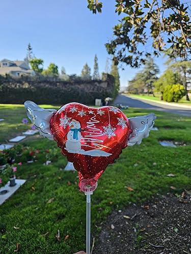 Miniatura 4 de Globos celestiales en un palo de Navidad muñeco de nieve globo en forma de corazón con alas de ángel