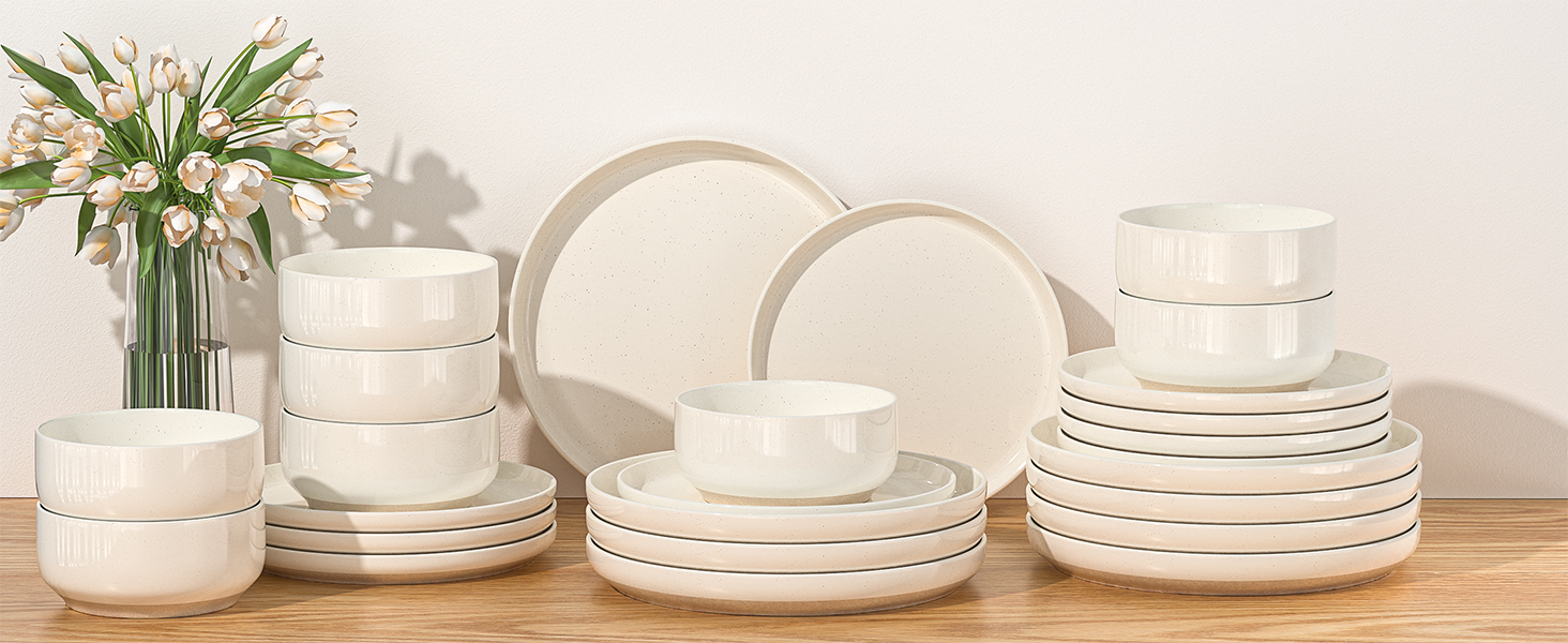 Amazon.com | Plates and Bowls Sets, Dinnerware Sets for 4, 12