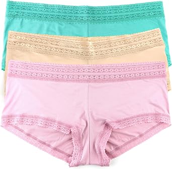 hanky panky - DreamEase Plus Size Boyshorts | Comfortable Cotton Panties, Womens Underwear, Lace Trim | Sizes 1X-3X
