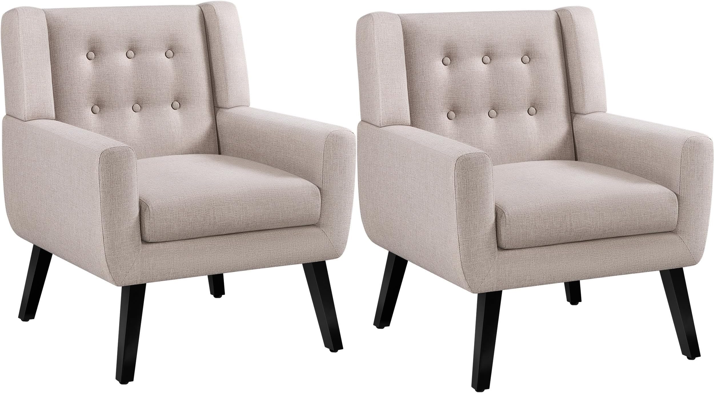 Armless Accent Chairs Set of 2 for Living Room, Modern