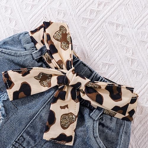 Miniatura 5 de CETEPY Ropa de bebé niña recién nacida manga larga con volantes mameluco pantalones cortos pantalones de leporad diadema trajes para bebés