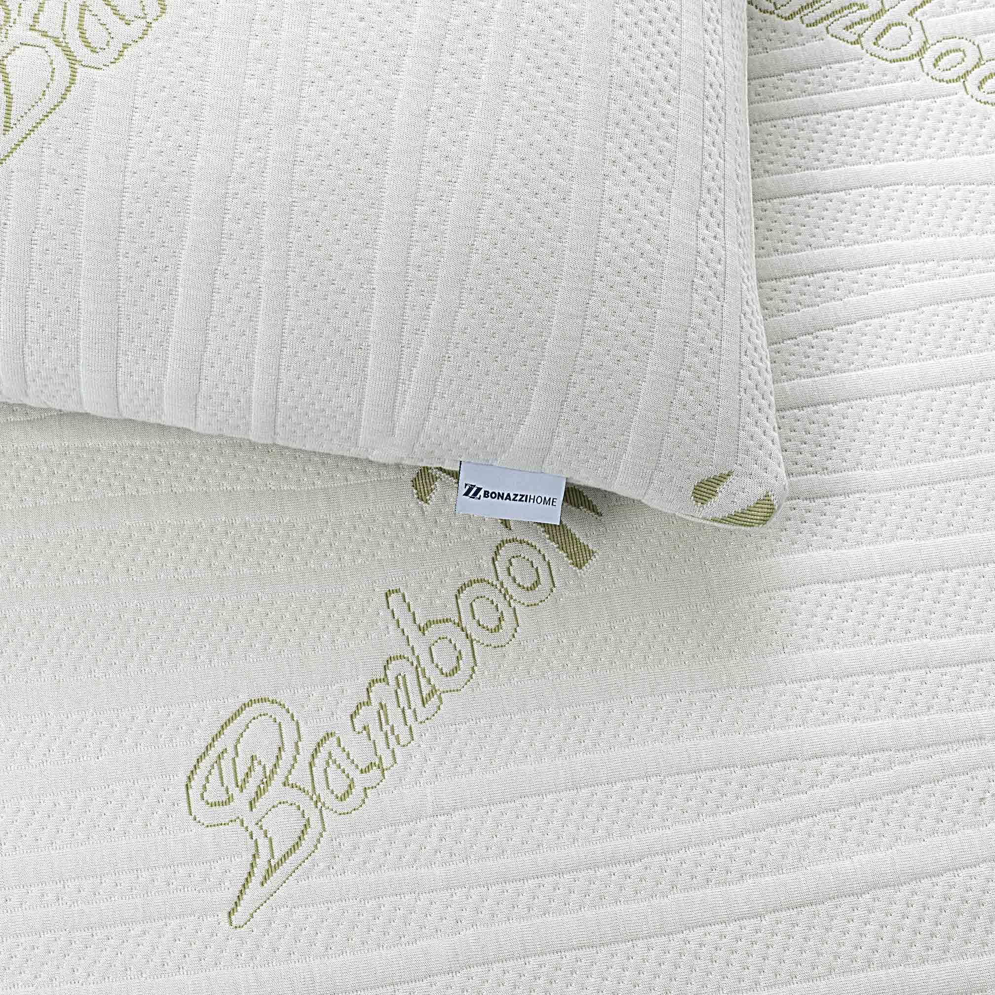 Bonazzi Home, coprimaterasso estivo con fibre di bambù, traspirante, ecologico e anallergico, 100% MADE IN ITALY (90x200)