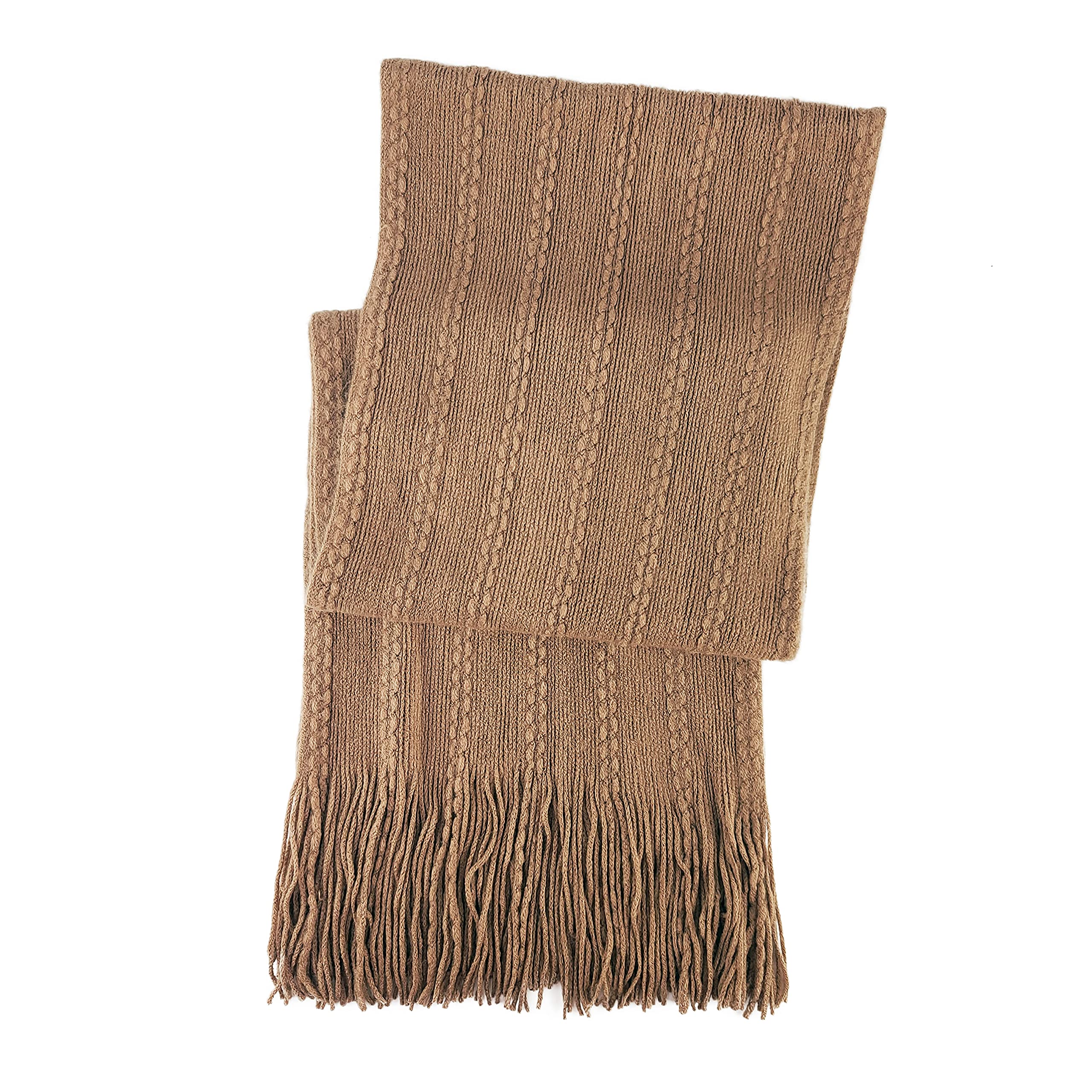BRUCERIVER Sciarpa e guanti da donna a maglia con funzione touch screen cashmere sensazione cavo design (Camel Touchscreen)