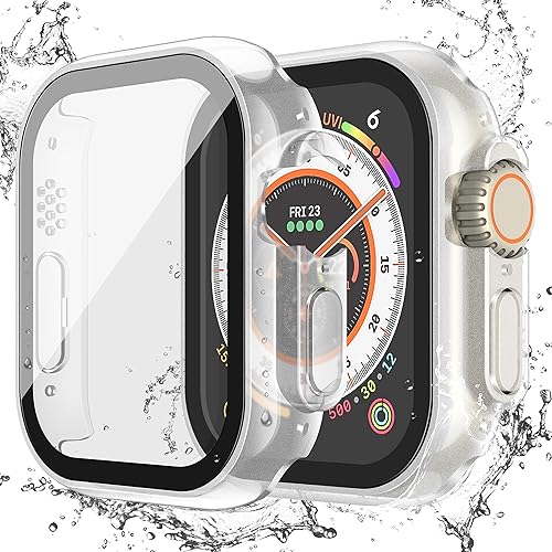 Miniatura 89 de Misxi [Paquete de 2] - Funda impermeable con botón para Apple Watch Series 6, SE, Series 5, Series 4 de 40 mm, funda protectora anticaídas de 1