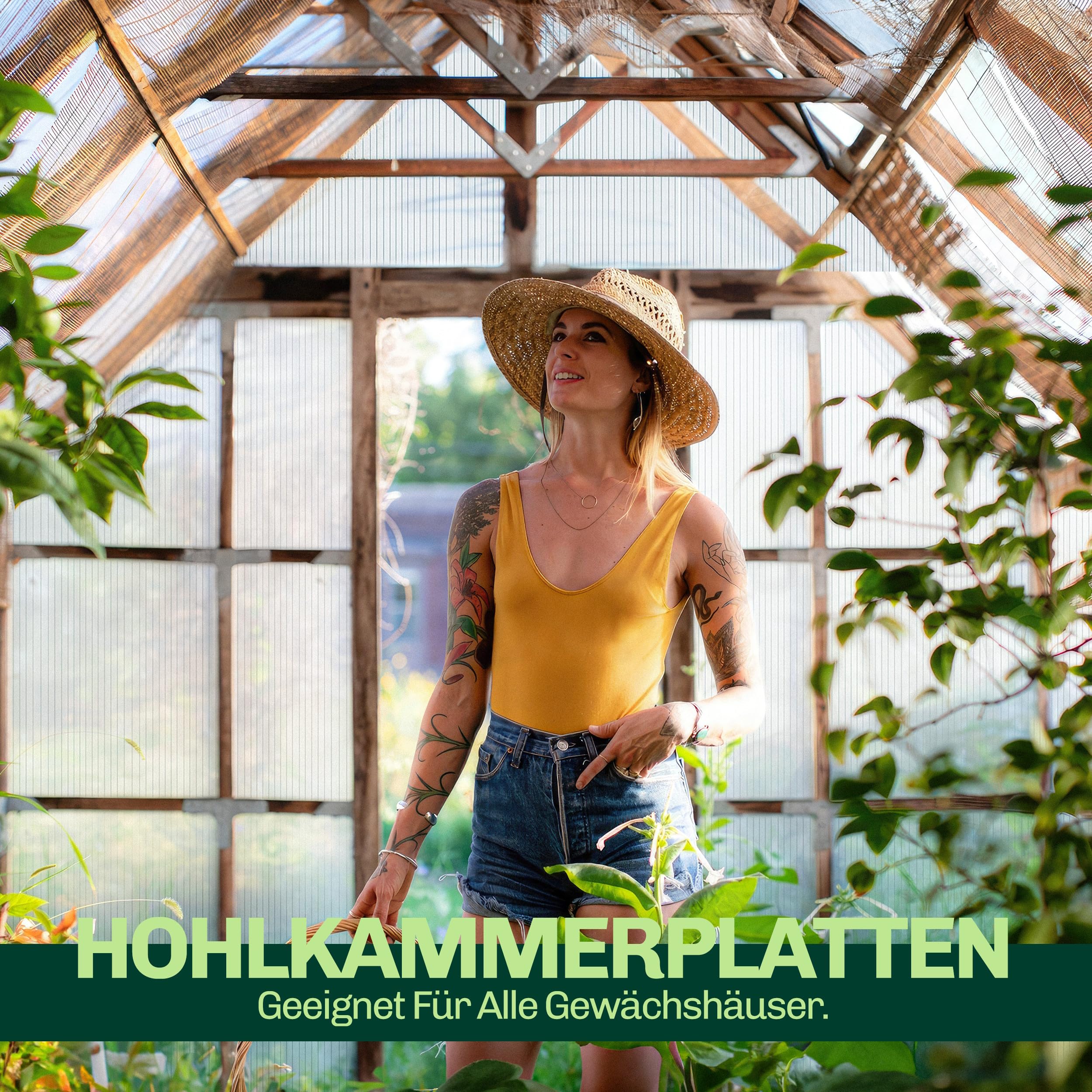 Set 4X Hohlkammerplatten für Gewächshaus 60,5 x 121 cm - Polycarbonatplatten, Kunststoffplatten 4mm, Wetterfeste Gewächshausplatten, Polycarbonat Stegplatten, Transparent & UV-beständige