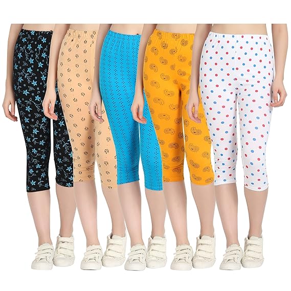 Printed Capri for Womens/Girl Pack of 5