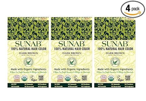 Radico Sunab 100% Natural Dark Brown USDA Certified (Set of 3) Hair Color