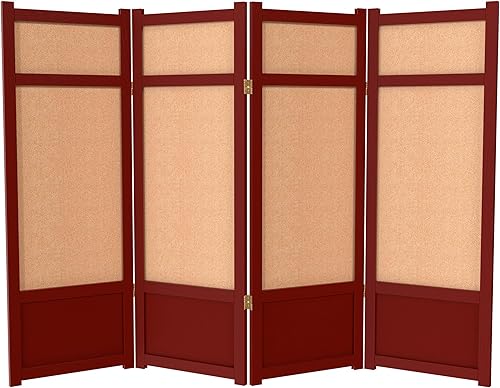 Pantalla Shoji corta de yute baja de 4 pies - 4 paneles - palisandro Rosewood,Negro -,Miel,Natural,https://www.amazon.com/dp/undefined