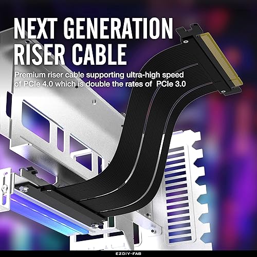 Miniatura 3 de EZDIY-FAB Soporte de montaje vertical PCIe 4.0 GPU Soporte de tarjeta gráfica con módulo LED ARGB de 5 V y 3 pines, kit de soporte para tarjeta de