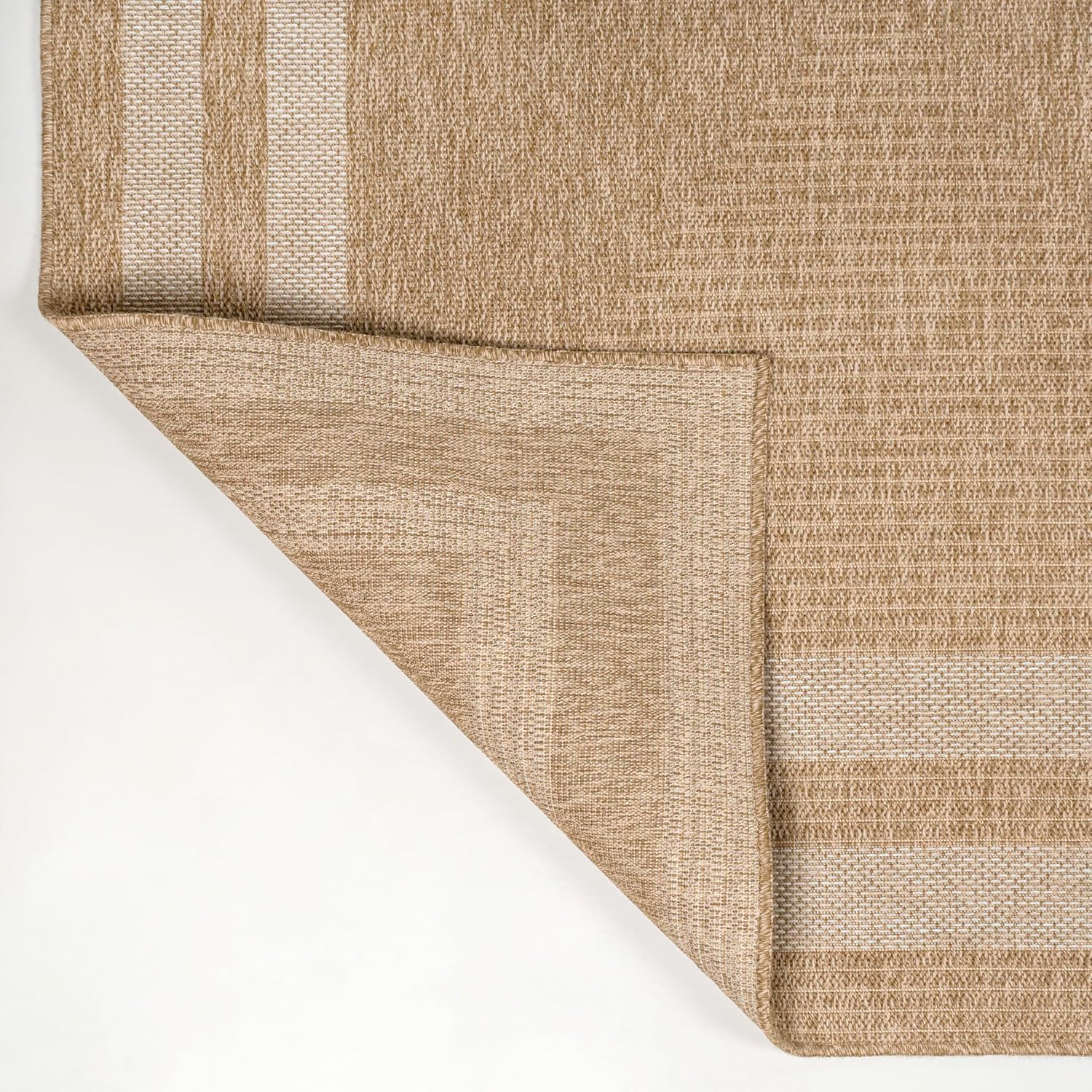JONATHAN Y Easy Jute Rustic Indoor Outdoor Runner Rug Natural/Beige 2X8, Frenzy Border for Backyard, Patio, Easy-Cleaning, High Traffic, Pet-Friendly, Hose Washable, Non-Shedding FXV204A-28