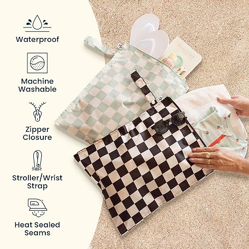 Miniatura 7 de Tiny Twinkle - Bolsas impermeables y lavables para organización y almacenamiento para viajes, coches, guarderías, pañales de bebé, yoga, playa,