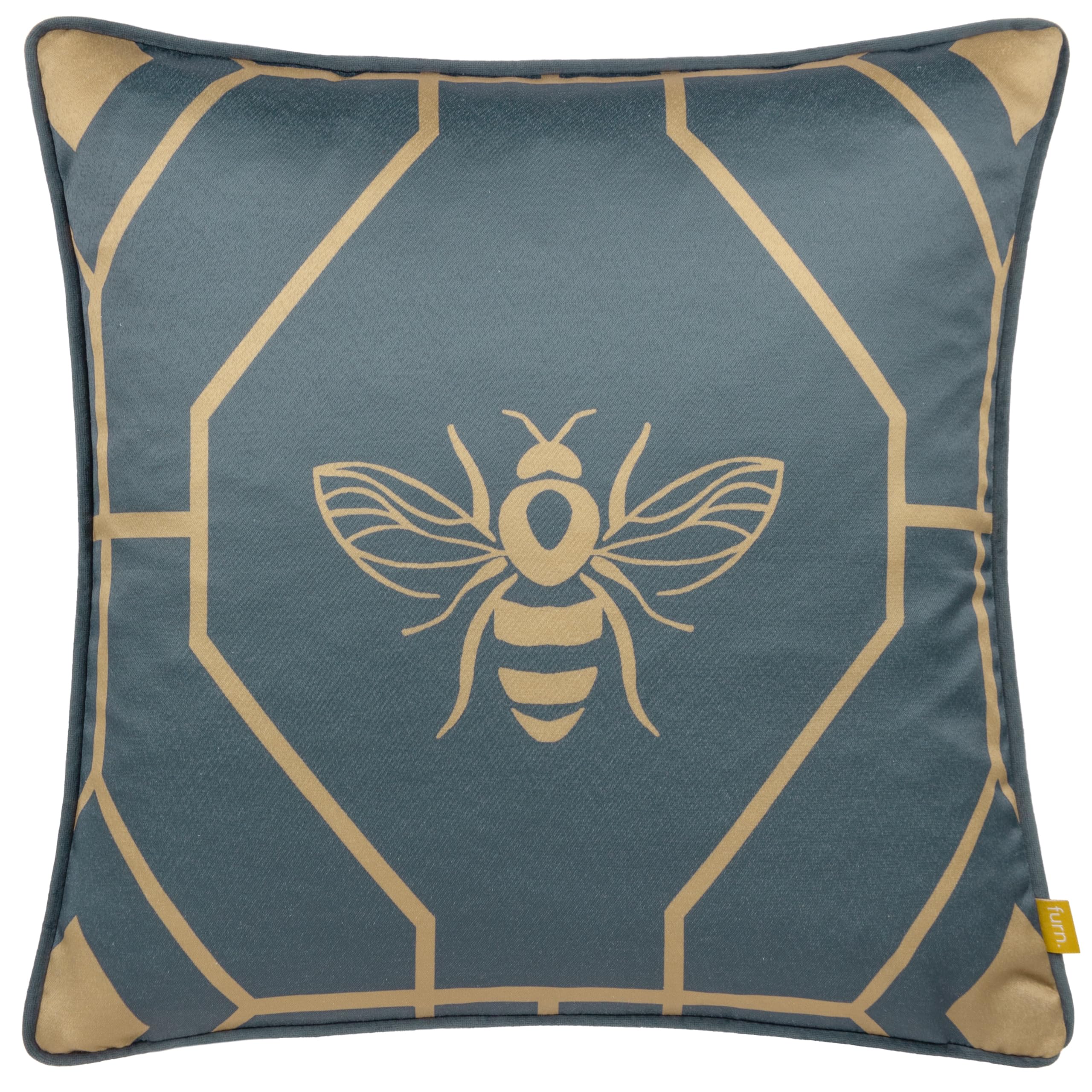 furn. Bee Deco Feather Filled Cushion,French Blue,43 x 43cm