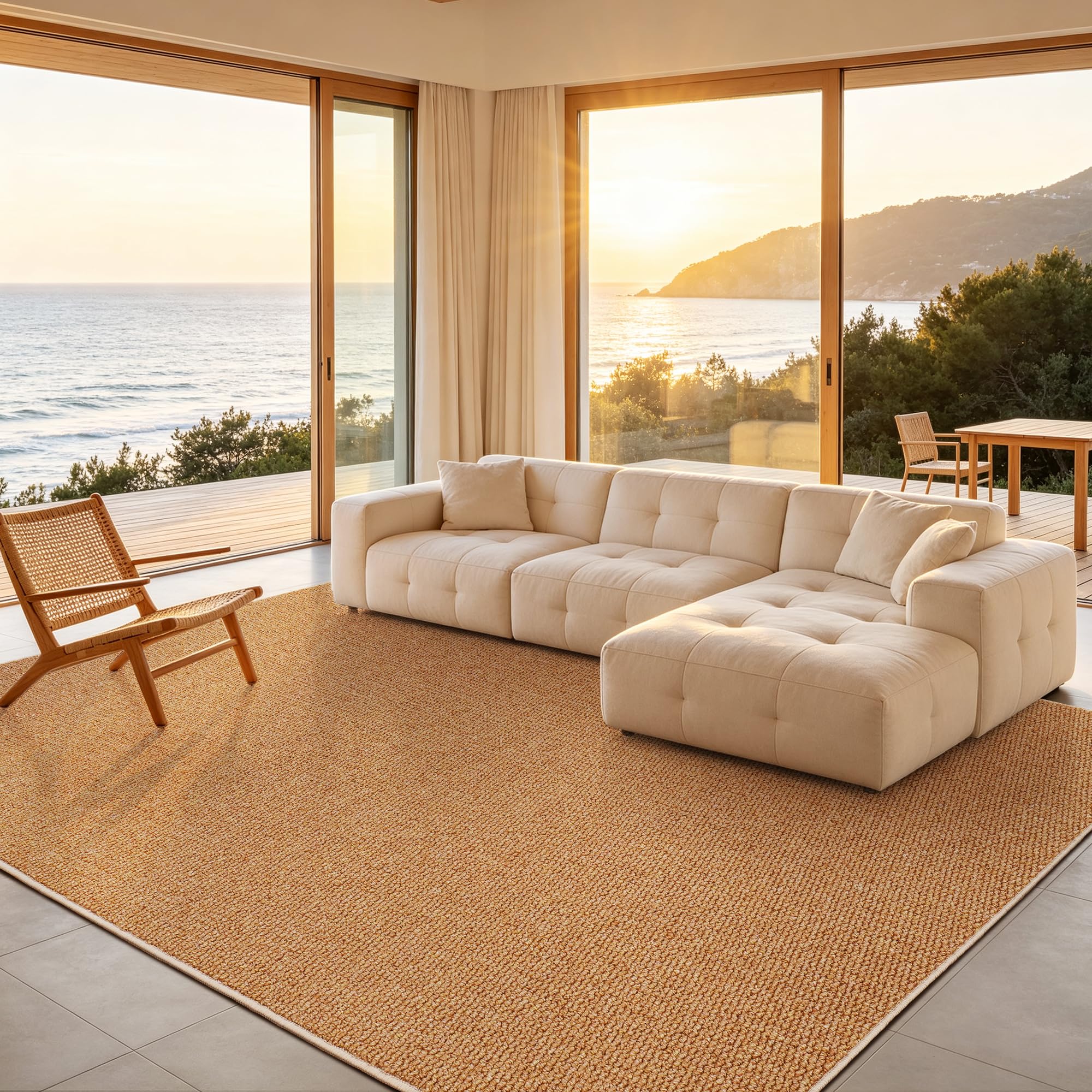 Washable Rugs Living Room Brown 160x230cm Anti-Slip Rug for Bedroom Office