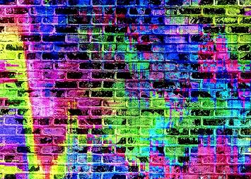 10x8 FT Colorful Brick Wall Backdrop 80s 90s Music Graffiti Brick Wall Themed Background Vinyl Hiphop Disco Music for Birthday Party Portrait Studio Props Photography Backdrops Decorations