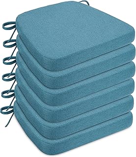 Chair Cushions for Dining Chairs, D-Shaped Seat Cushions with Removable Washable Cover and Ties,