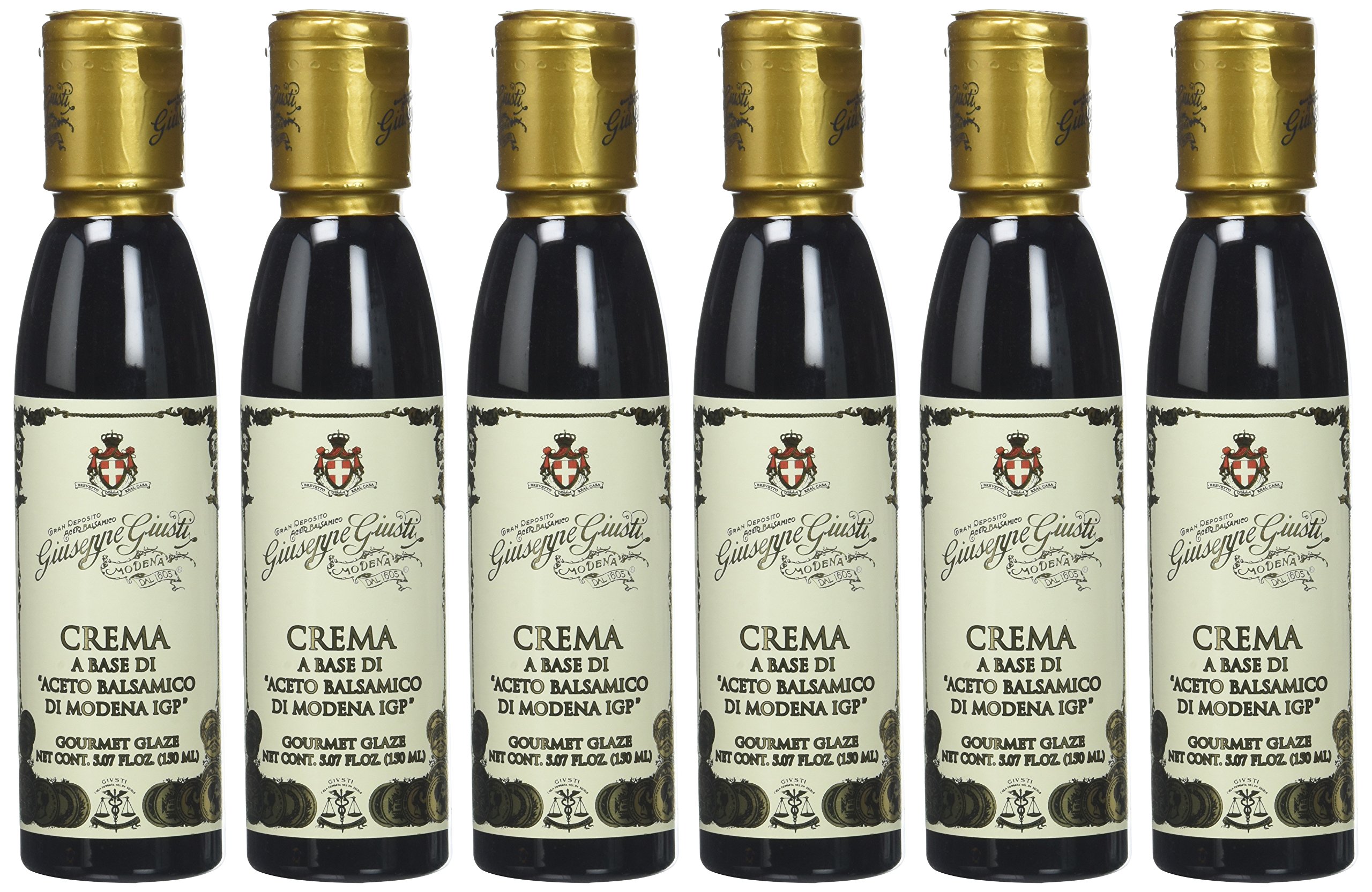 Giusti Crema a Base di Aceto Balsamico di Modena Igp - Pacco da 6 x 150 ml