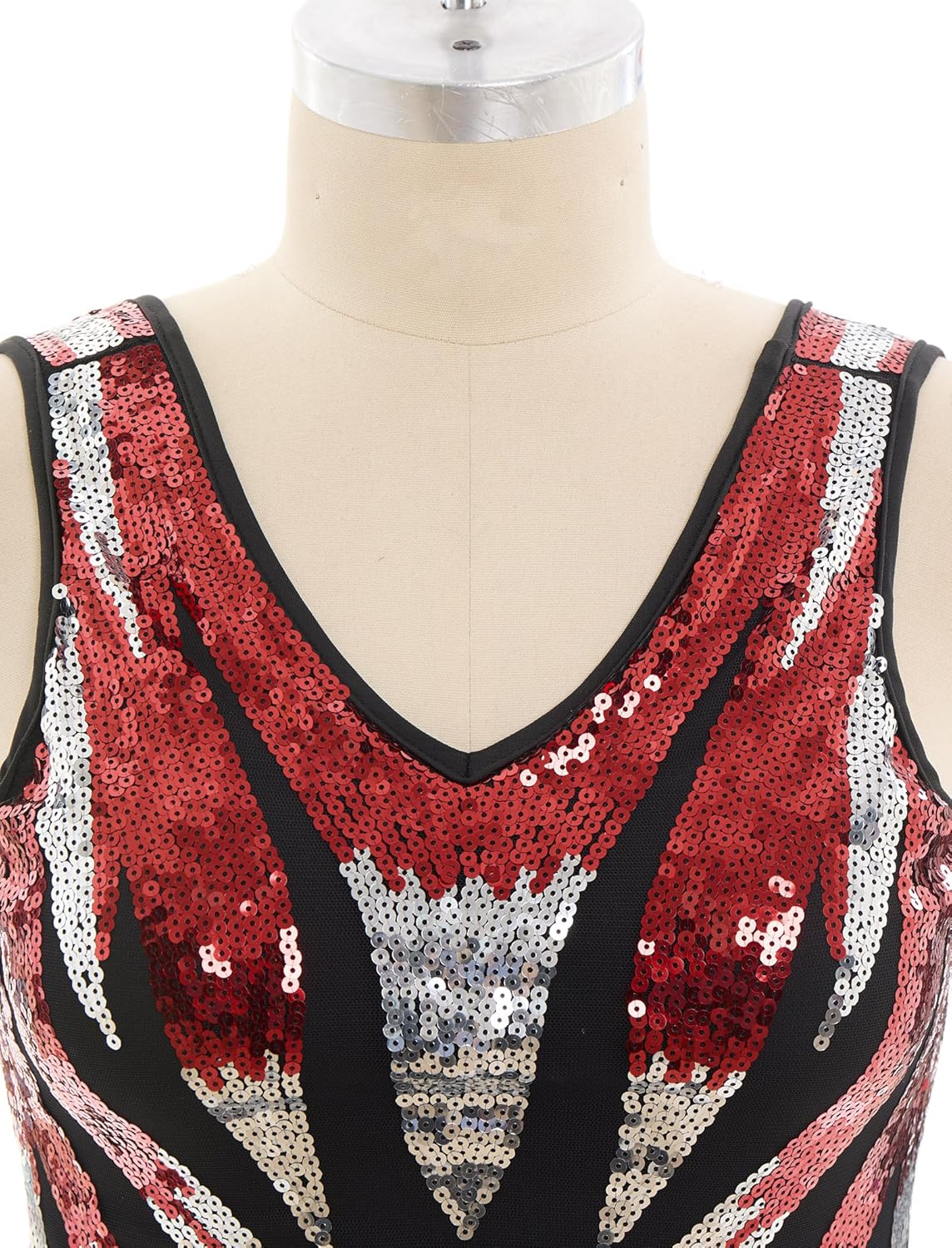 ODASDO Latin Dance Dress for Women Tassel Fringe Sparkly Sequin V-Neck Backless Leotard Bodysuit XS-XL