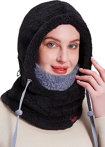 Pasamontañas de forro polar cálido resistente al viento, máscara de esquí suave para mujeres y hombres, cubierta facial, gorro, bufanda
