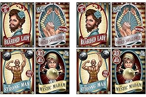 Beistle Vintage Creepy Carnival Poster Cutouts