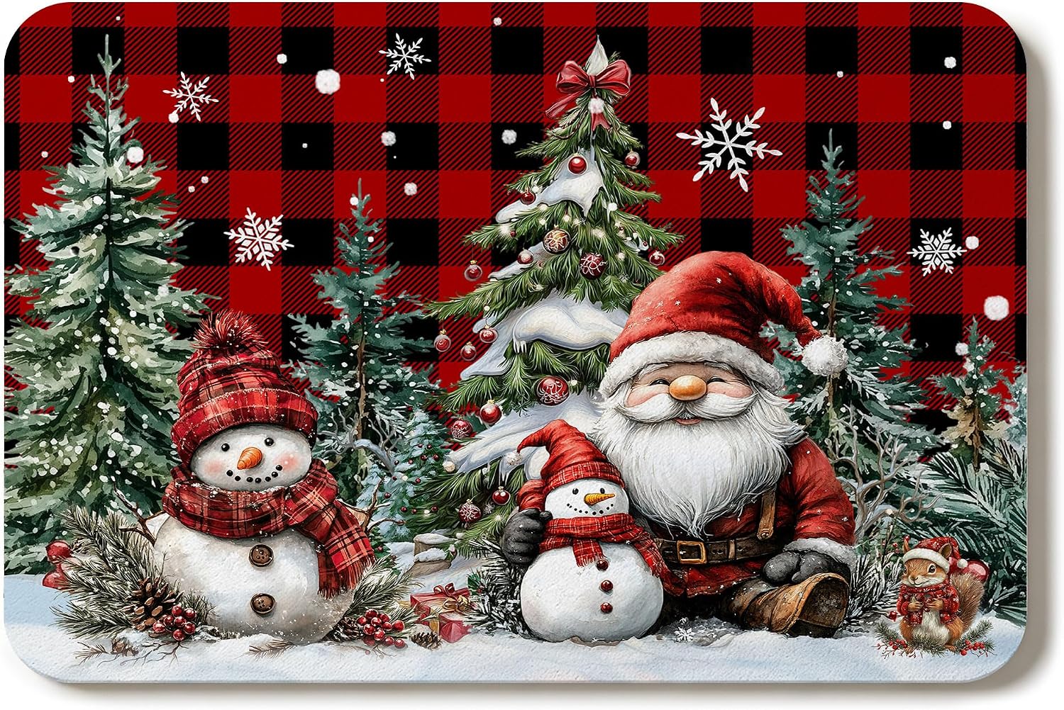 Absorbent Gnome Christmas Dish Drying Mat Kitchen Drainer Mat