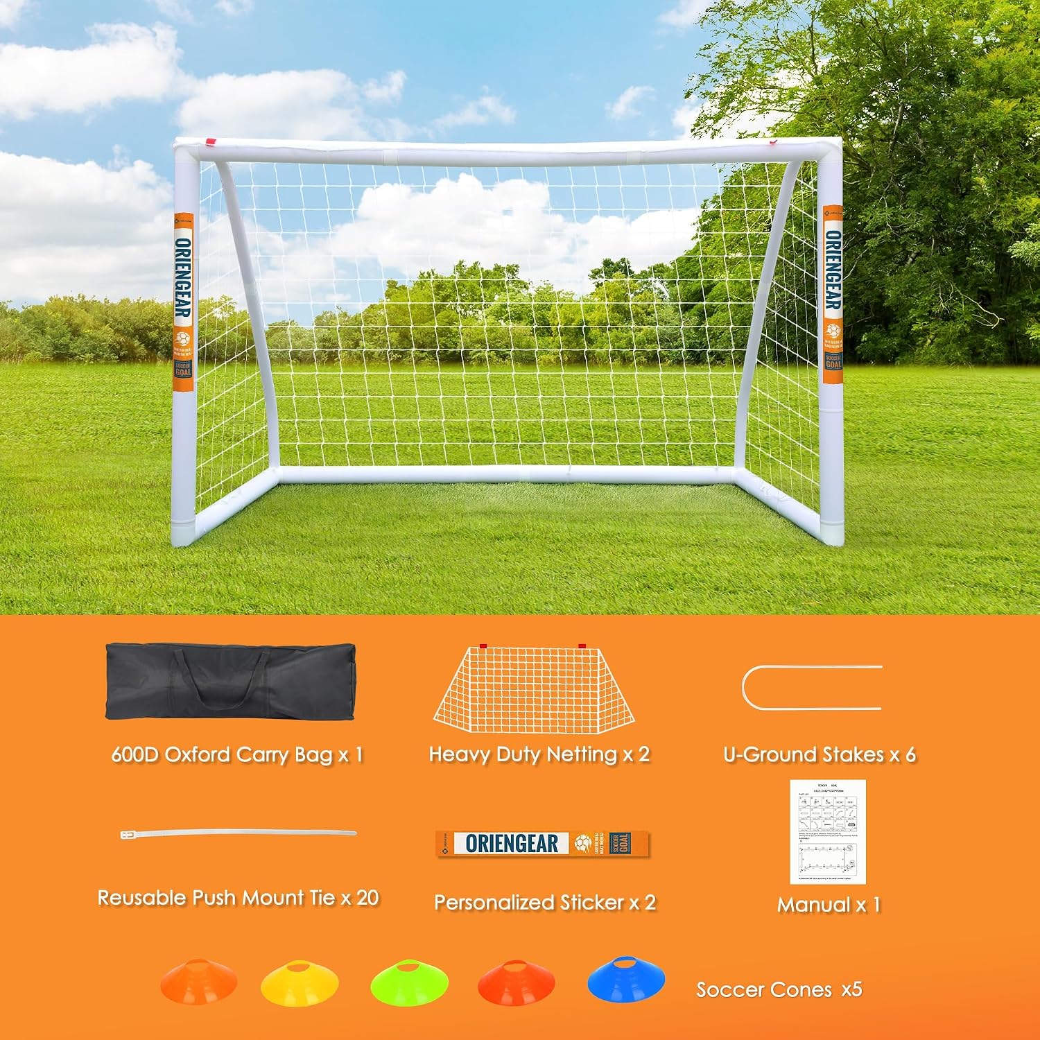 ORIENGEAR(オリエンギア) サッカーゴール 12x6/10x6.5/8x6/6x4 フル 