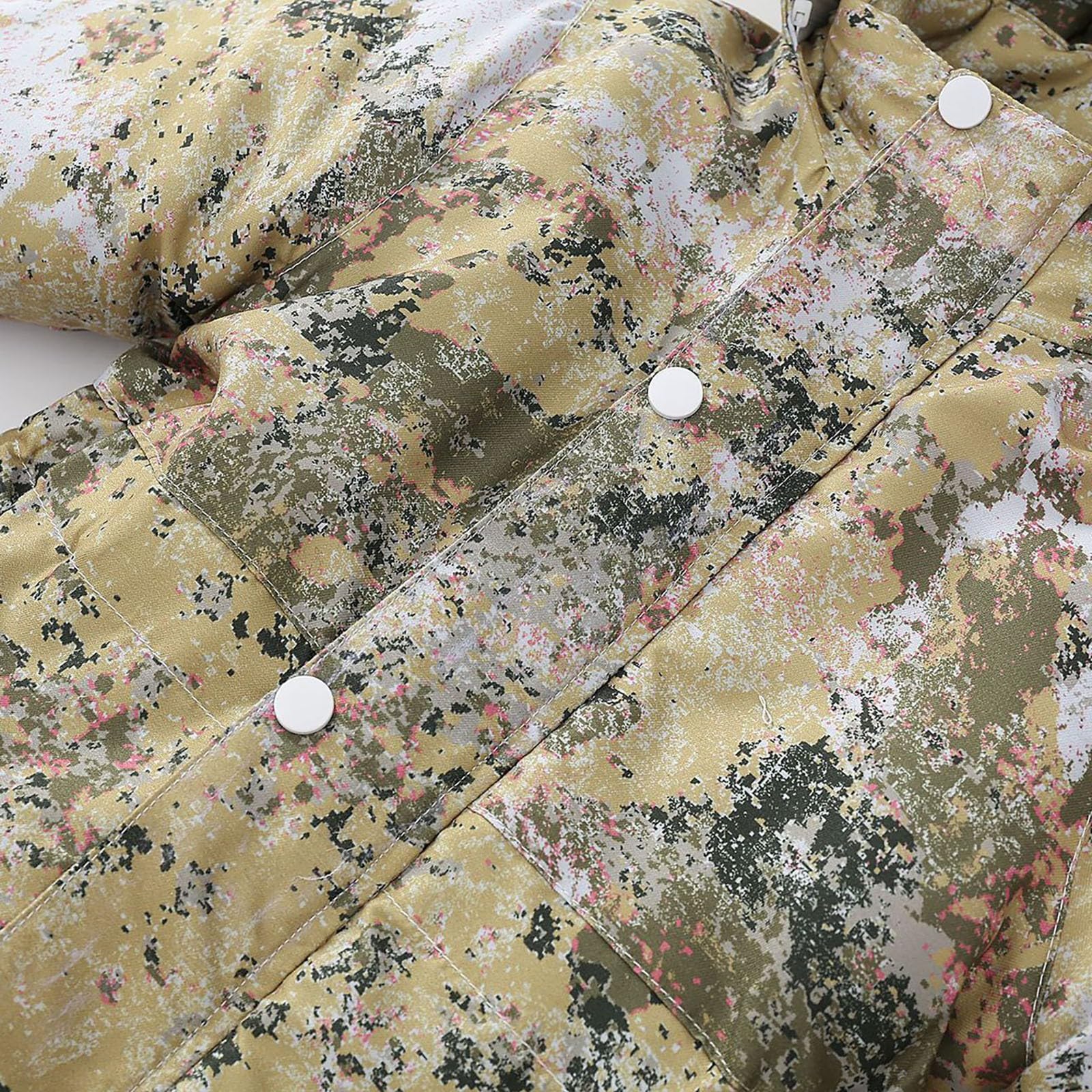 Genérico Boys Girls Middle And Large Children Fall And Winter Tie Dye Star Camouflage Printing Windproof Warm Anti Cold Ski Suit Perezoso Grande