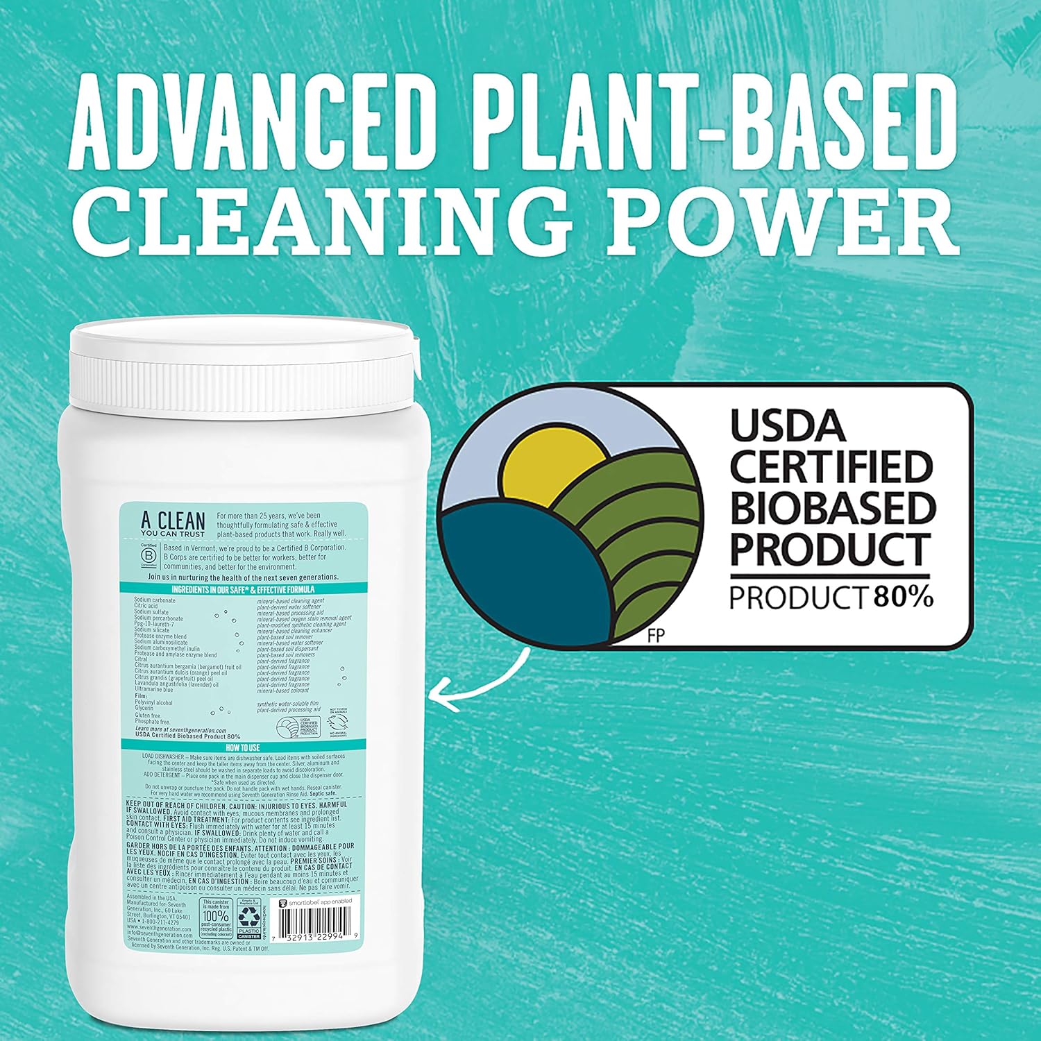 Seventh Generation Ultra Power Plus Dishwasher Detergent Packs, Fresh Citrus Scent, 70 count : Health & Household