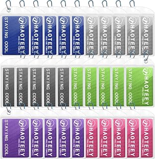 Haoteey Cooling Towels Pack of 30 - 40x12 Inch Instant Cold Neck Towels Bulk for Sports, Gym, Running, Yoga, Hot Weather with Carrying Bags