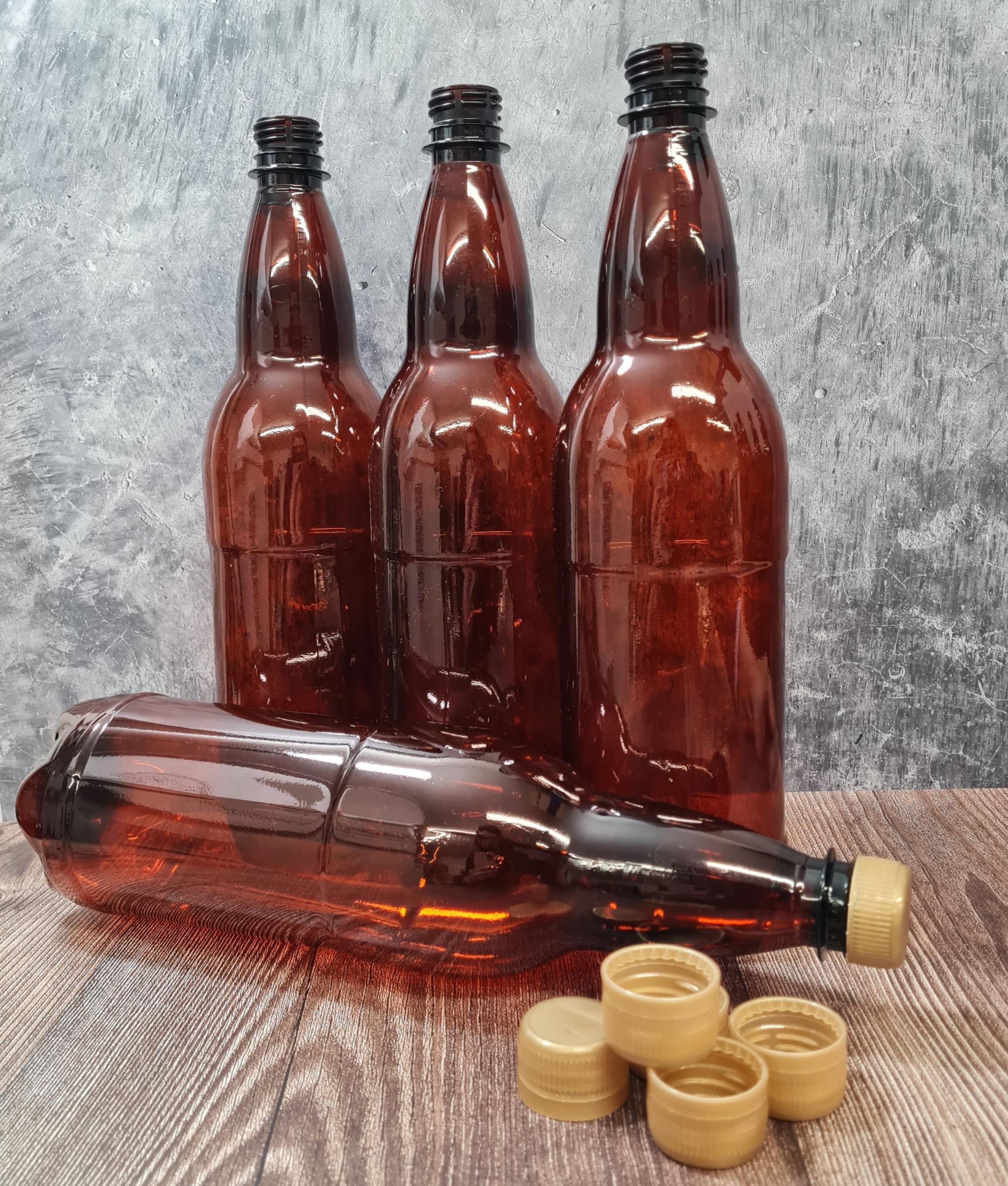Botella de PET de 1 L con tapón de rosca 24 x para almacenamiento de cerveza, elaboración casera