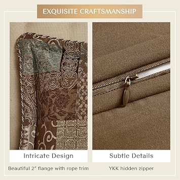 Croscill Classics Galleria Jacquard Comforter Set, Queen, 4 Piece, Brown